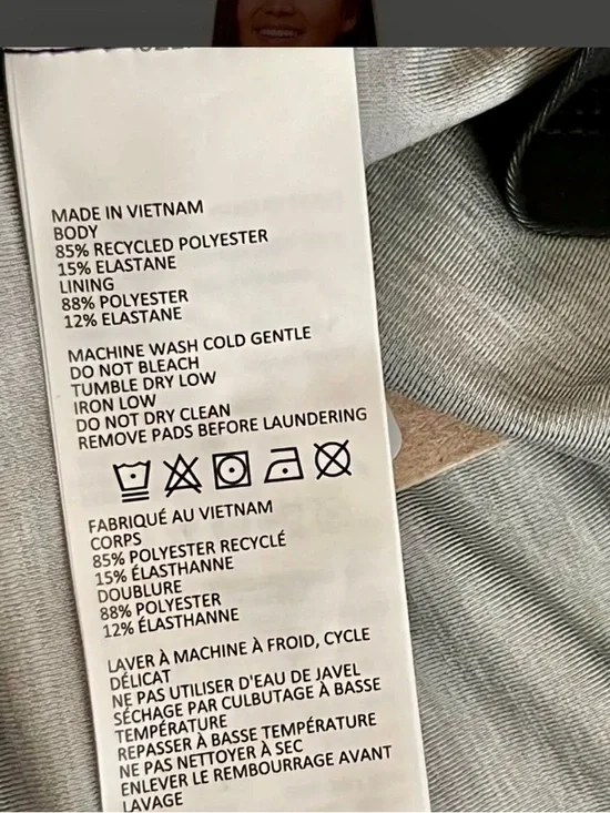 prAna Layna Bra Tank Scoop Neck Cross Back Black Camo Yoga Workout Small - Picture 7 of 7